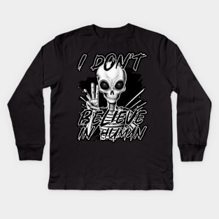 I don't believe in human Kids Long Sleeve T-Shirt